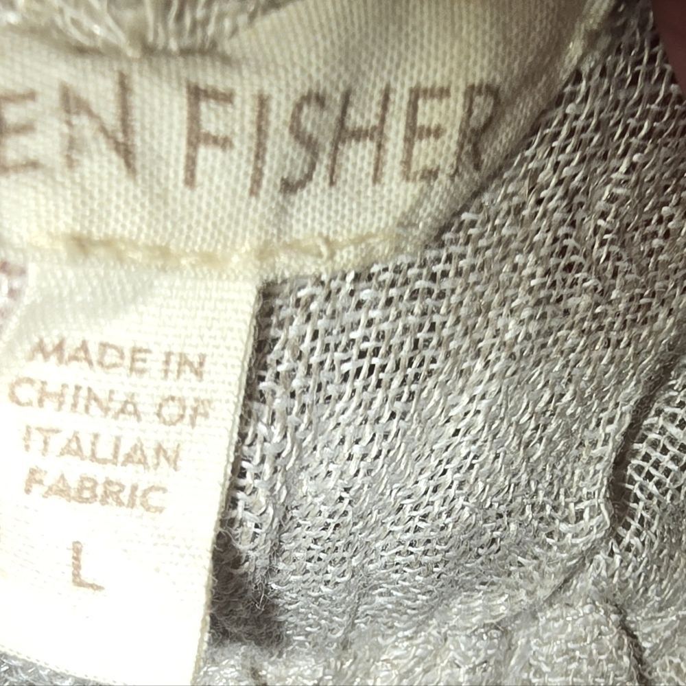 Eileen Fisher Natural Linen Gauze Cami Shirring Lightweight Camisole Top - Picture 4 of 6